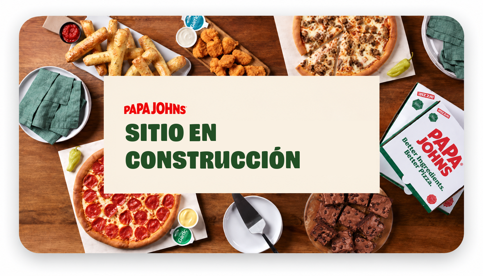 Papa Johns — Sitio en construcción